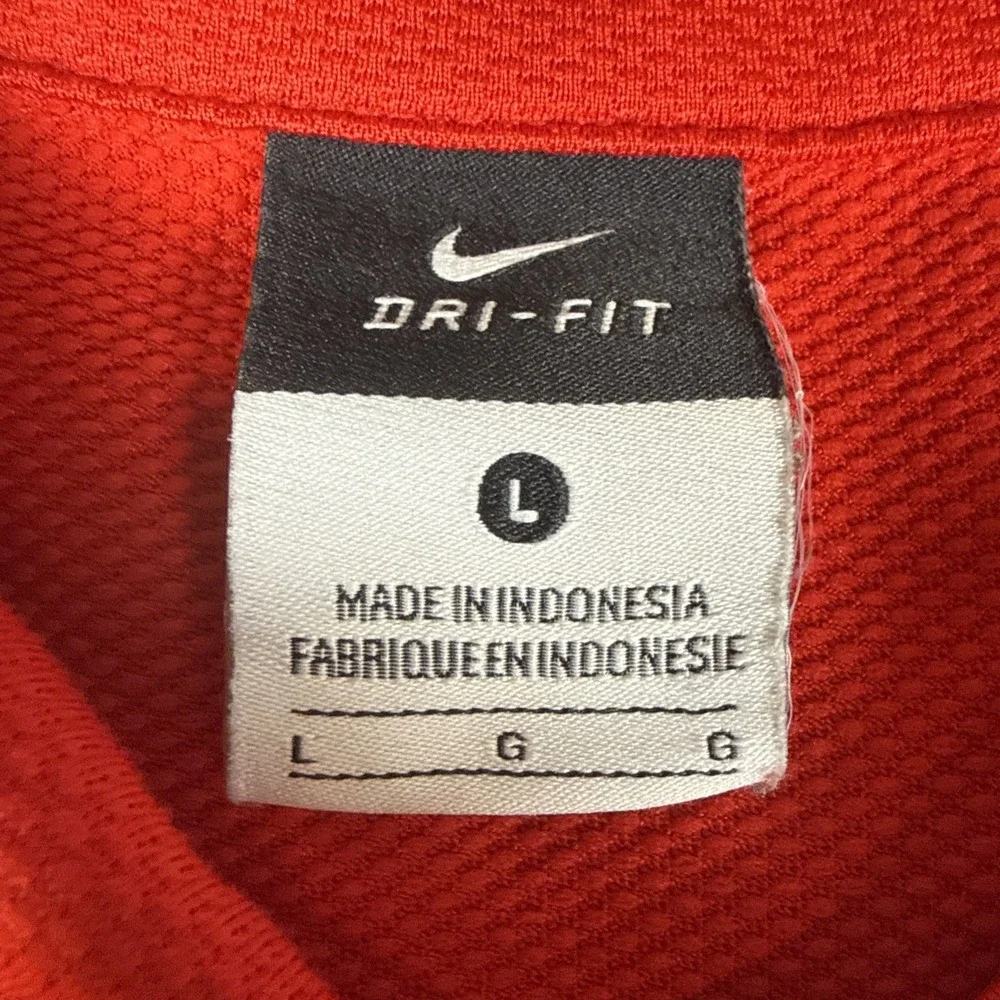 USA Olympic Shirt Mens Large Red Golf Nike Dri Fit Performance Polyester Polo